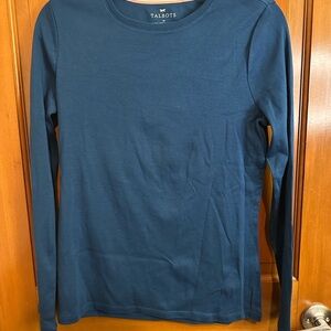 Talbots Tee Blue Pima Cotton long sleeve Top size M